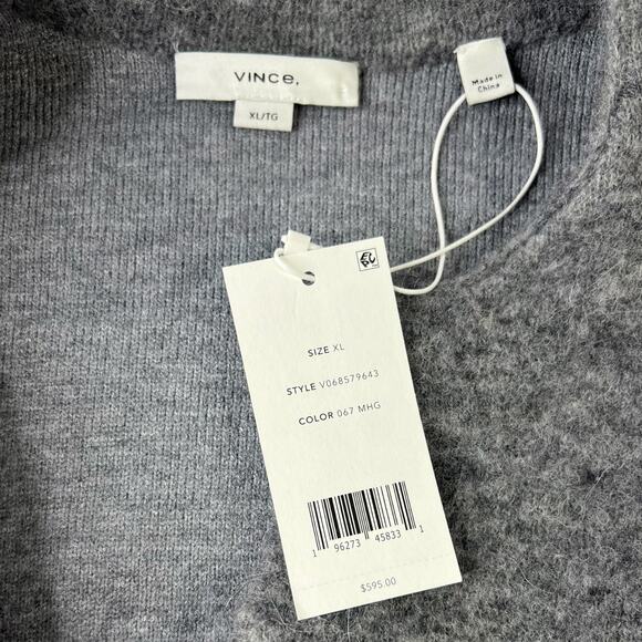 Vince Textured Soft Sculpted Car Coat Gray Size XL NEW - Picture 5 of 9